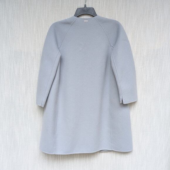 'S Max Mara Unito Angora Coat in Light Blue Virgin Wool, size 2 - Picture 2 of 11